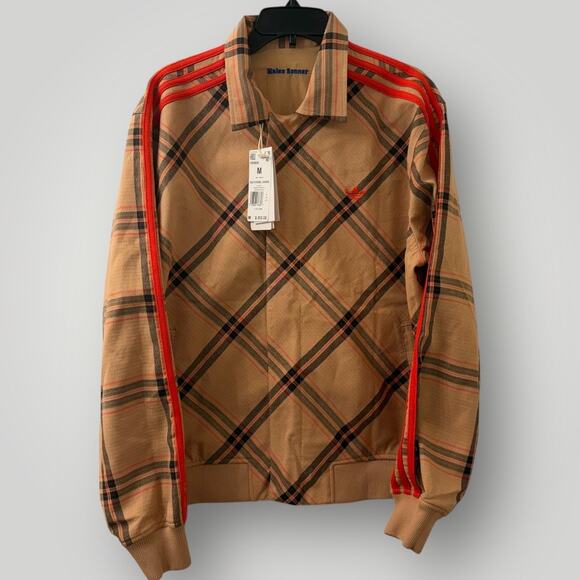 Adidas x Wales Bonner Reversible Harrington Jacket Plaid Beige Men's Medium NWT - Picture 1 of 10